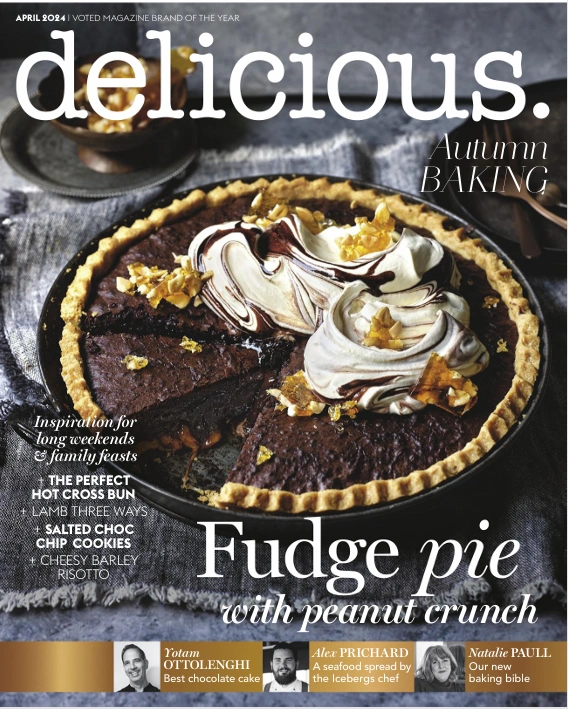 Delicious Fudge Pie with Peanut Crunch Cover