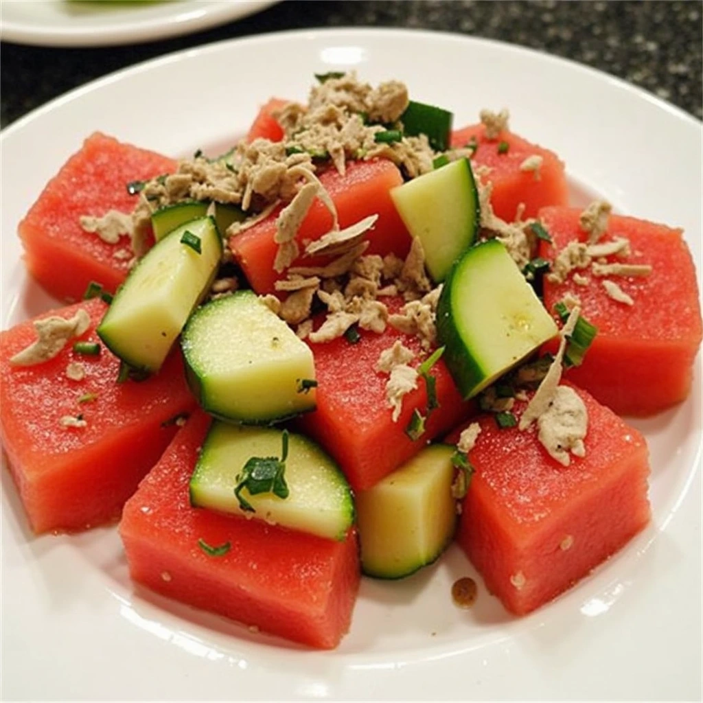 Watermelon Cucumber Salad