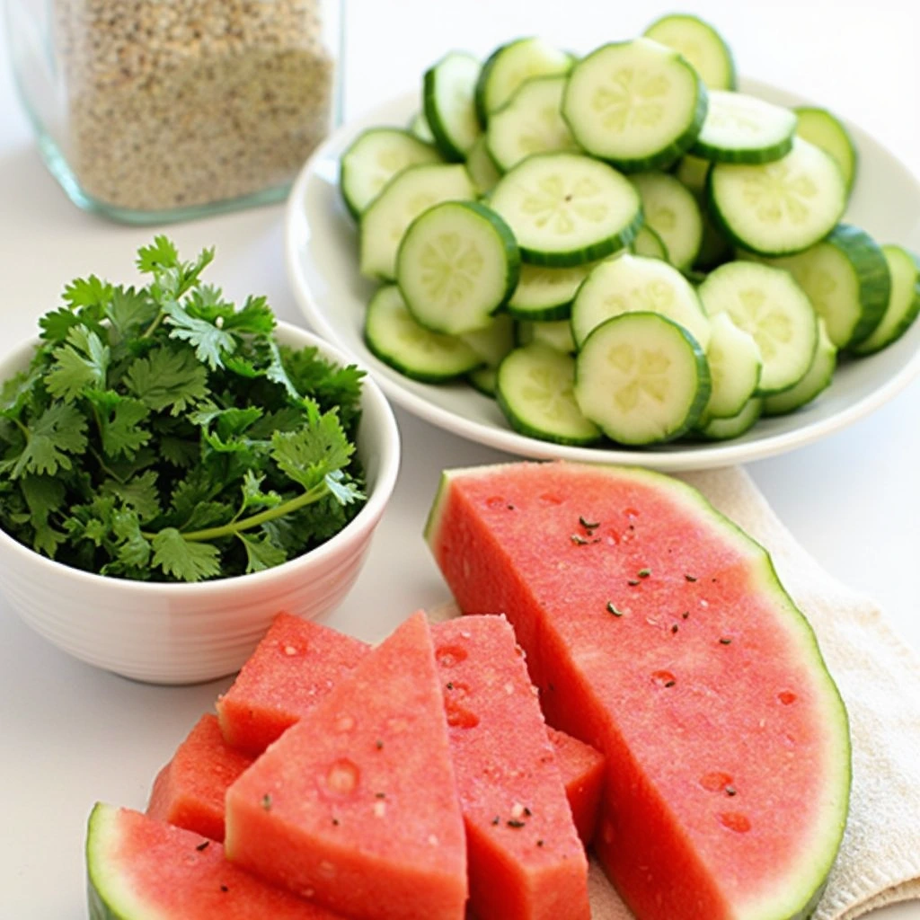Watermelon Cucumber Salad
